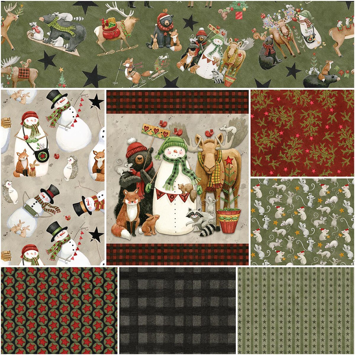 Northern Christmas 1-Yard Bundle Set - Green